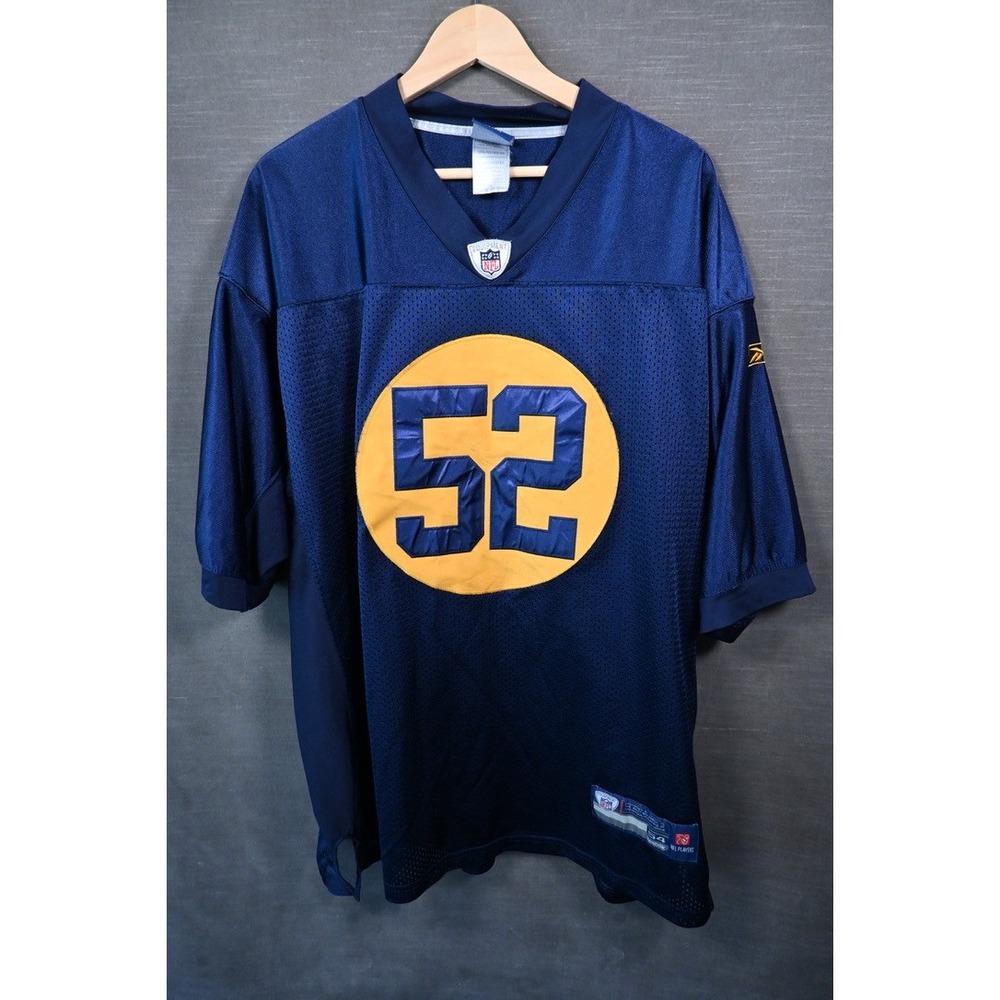 Reebok NFL Onfield Green Bay Packers Clay Matthews 52 Jersey Navy Blue Mens 54